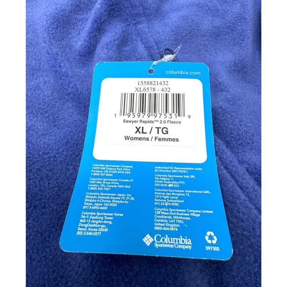 Columbia Women Sawyer Rapids Full Zip Fleece Jacket, Royal Blue, Size XL - Picture 4 of 6